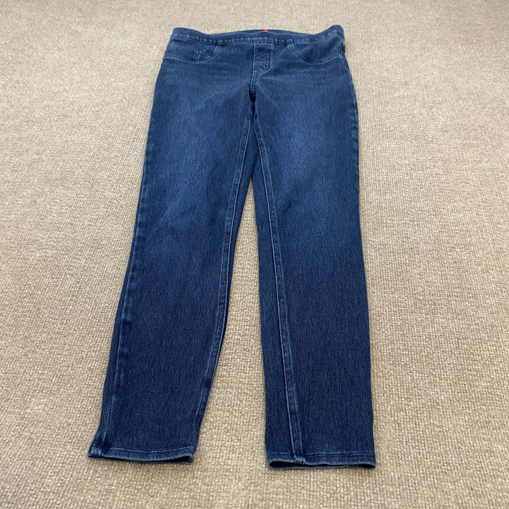 Spanx Jegging Jeans Womens M Blue Med Wash Mid‎ Rise Pull On Shaping Stretch